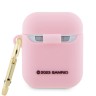 Hello Kitty для Airpods 1/2 чехол Liquid silicone 3D Rubber Kitty Head Pink