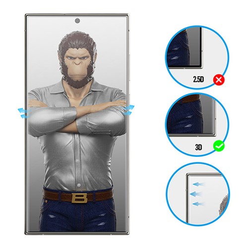 BlueO стекло для Galaxy S24 Ultra, 3D Curved UV glass + UV лампа прозрачное