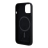 Karl Lagerfeld для iPhone 15 чехол Liquid Silicone NFT Karl & Choupette Body Hard Black (MagSafe)