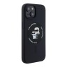 Karl Lagerfeld для iPhone 15 чехол Liquid Silicone NFT Karl & Choupette Body Hard Black (MagSafe)