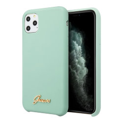 Чехол Guess Silicone collection Vintage logo для iPhone 11 Pro Max, Mint Green