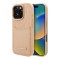 Karl Lagerfeld для iPhone 16 Pro Grained Monogram чехол с карманом для карты из PU кожи, коричневый