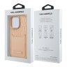 Karl Lagerfeld для iPhone 16 Pro Grained Monogram чехол с карманом для карты из PU кожи, коричневый
