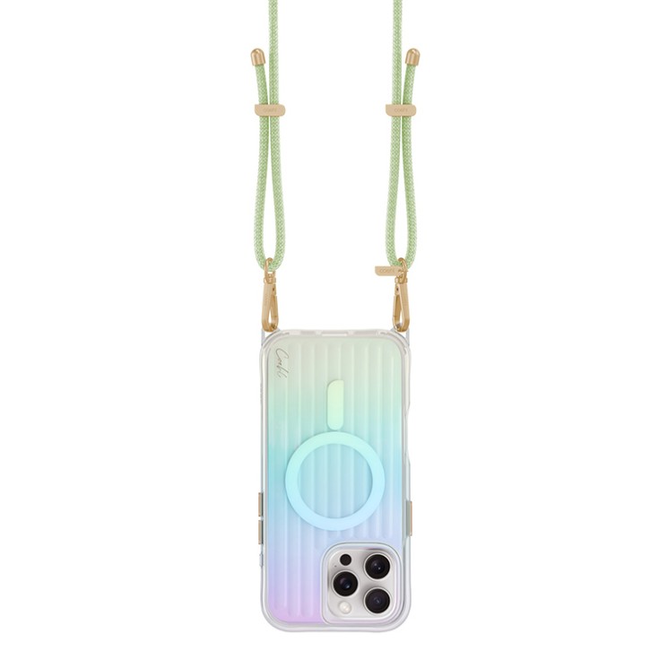 Комплект Uniq для iPhone 16 Pro Max чехол+шнурок COEHL Linear Iridescent (MagSafe)