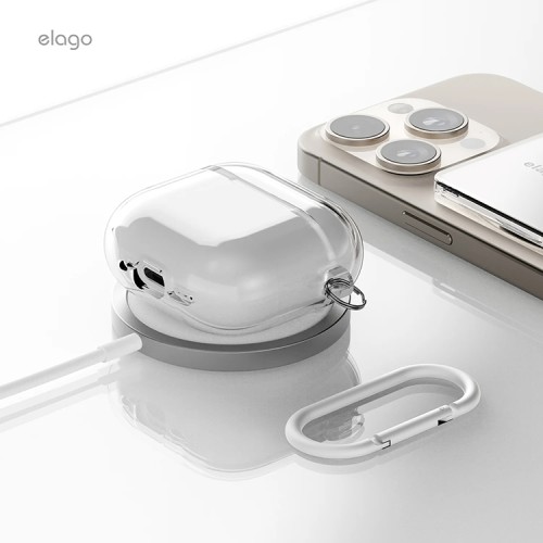 Elago для AirPods 4 чехол Clear Hang case Transparent