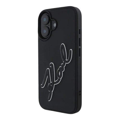 Karl Lagerfeld для iPhone 16 чехол 3D Rubber Bicolor Signature Hard Black