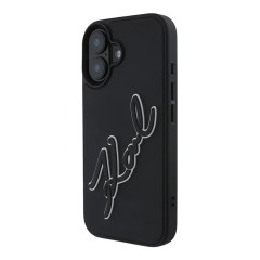Karl Lagerfeld для iPhone 16 чехол 3D Rubber Bicolor Signature Hard Black