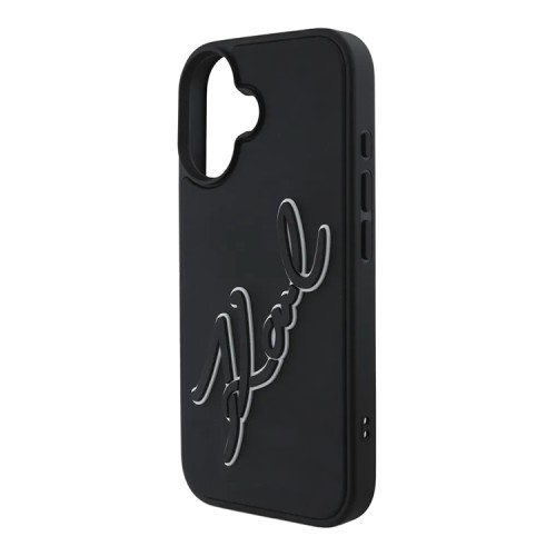 Karl Lagerfeld для iPhone 16 чехол 3D Rubber Bicolor Signature Hard Black