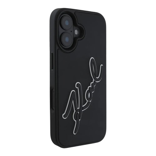Karl Lagerfeld для iPhone 16 чехол 3D Rubber Bicolor Signature Hard Black