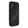 Karl Lagerfeld для iPhone 16 чехол 3D Rubber Bicolor Signature Hard Black