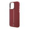 Mercedes для iPhone 16 Pro Max чехол Liquid silicone Vertical stripe Red (MagSafe)