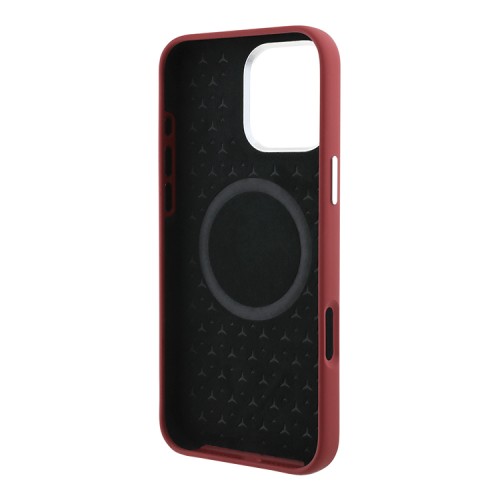 Mercedes для iPhone 16 Pro Max чехол Liquid silicone Vertical stripe Red (MagSafe)