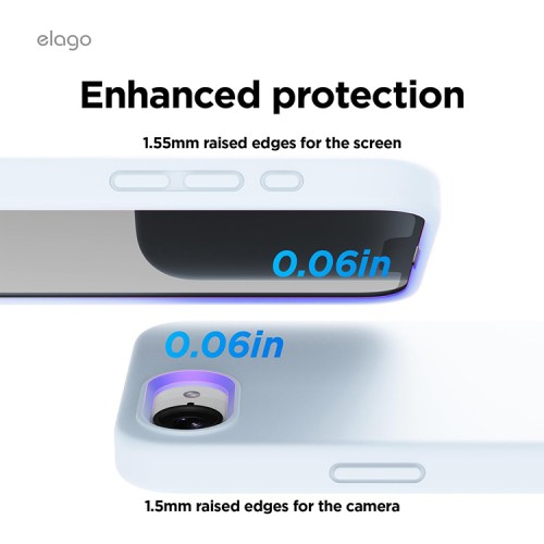 Elago для iPhone 16e чехол Soft silicone (Liquid) Light Blue (MagSafe)