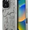 Karl Lagerfeld для iPhone 16 Pro Max чехол PU Grained leather Sketch with Metal logo Hard Grey (MagSafe)