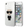 Чехол Karl Lagerfeld Karl Iconik Hard Glitter для iPhone 7/8/SE, серебристый