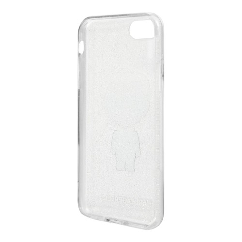 Чехол Karl Lagerfeld Karl Iconik Hard Glitter для iPhone 7/8/SE, серебристый