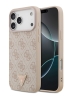 Guess для iPhone 17 Pro чехол PU 4G Triangle Diamond metal logo Hard Pink (MagSafe)