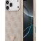 Guess для iPhone 17 Pro чехол PU 4G Triangle Diamond metal logo Hard Pink (MagSafe)