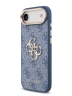 Guess для iPhone Air чехол PU 4G Big metal logo Gold camera Hard Blue