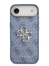 Guess для iPhone Air чехол PU 4G Big metal logo Gold camera Hard Blue