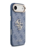 Guess для iPhone Air чехол PU 4G Big metal logo Gold camera Hard Blue