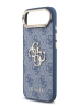 Guess для iPhone Air чехол PU 4G Big metal logo Gold camera Hard Blue