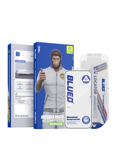 BlueO стекло защитное для iPhone 17 Pro Max/16 Pro Max, Receiver Dustproof Anti-Static Black (+installerPro)