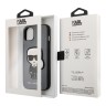 Чехол Karl Lagerfeld PU Saffiano Ikonik Patch (metal) Hard для iPhone 13, серебристый