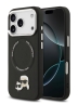 Karl Lagerfeld для iPhone 17 Pro чехол PU NFT Karl & Choup heads Metal pin & Cam Hard Black (MagSafe)
