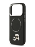 Karl Lagerfeld для iPhone 17 Pro чехол PU NFT Karl & Choup heads Metal pin & Cam Hard Black (MagSafe)