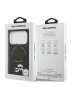 Karl Lagerfeld для iPhone 17 Pro чехол PU NFT Karl & Choup heads Metal pin & Cam Hard Black (MagSafe)