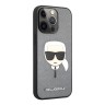 Lagerfeld PU Saffiano Karl's Head Hard чехол для iPhone 13 Pro Max, серебристый