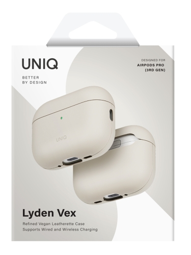 Uniq для Airpods Pro 3 чехол Lyden Vex Leatherette Clay