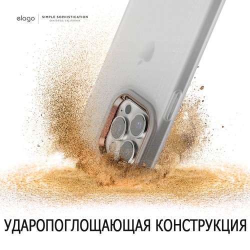 Чехол Elago GLIDE для iPhone 13 Pro Max, прозрачный/розовое золото
