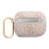 Чехол Guess PU leather 4G metal logo с карабином для Airpods Pro, розовый