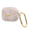 Чехол Guess PU leather 4G metal logo с карабином для Airpods Pro, розовый