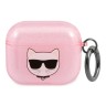 Чехол Karl Lagerfeld TPU Glitters with ring Choupette Transparent для Airpods 3 (2021), розовый