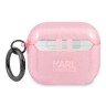Чехол Karl Lagerfeld TPU Glitters with ring Choupette Transparent для Airpods 3 (2021), розовый