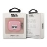 Чехол Karl Lagerfeld TPU Glitters with ring Choupette Transparent для Airpods 3 (2021), розовый