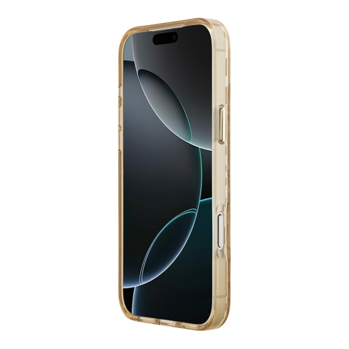 Guess для iPhone 17 Pro чехол IML Leopard Metal Cam Hard Glitter Brown (MagSafe)