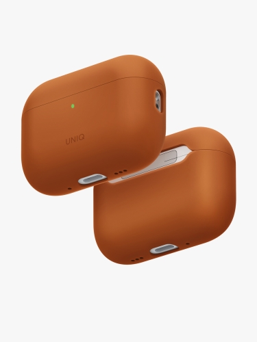 (Уценка) Uniq для Airpods Pro 3 чехол LINO Liquid silicone with handstrap Sunset Orange