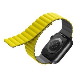 Ремешок Uniq Revix reversible Magnetic для Apple Watch 42-44-45 mm, желтый/серый
