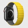 Ремешок Uniq Revix reversible Magnetic для Apple Watch 42-44-45 mm, желтый/серый