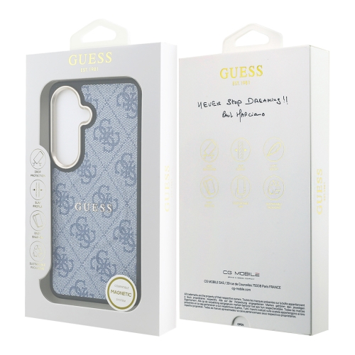 Guess для Galaxy S26+ чехол PU 4G Classic metal logo & Camera Hard Blue (MagSafe)