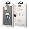 Чехол Lagerfeld PU Saffiano Karl head Patch Hard для iPhone 14, серебристый
