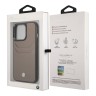 Кожаный чехол BMW Signature leather with cardslot Hard для iPhone 14 Pro Max, Taupe