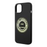 Чехол Lagerfeld Liquid silicone RSG Round logo для iPhone 14, черный