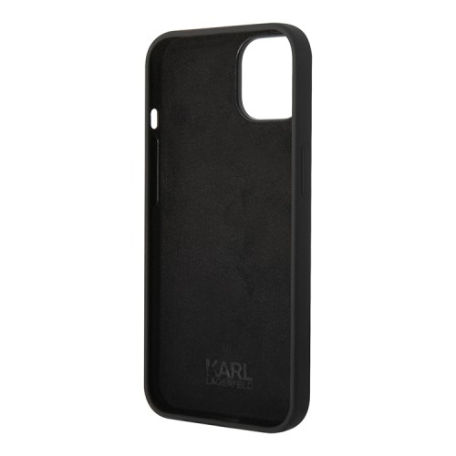 Чехол Lagerfeld Liquid silicone RSG Round logo для iPhone 14, черный