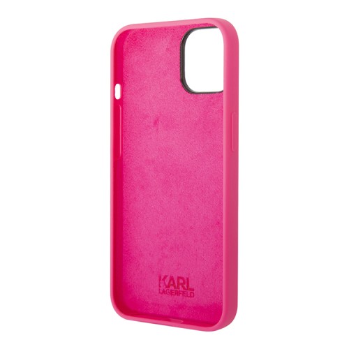 Чехол Lagerfeld Liquid silicone RSG Round logo Hard для iPhone 14 Plus, розовый