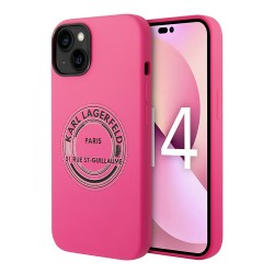 Чехол Lagerfeld Liquid silicone RSG Round logo Hard для iPhone 14 Plus, розовый